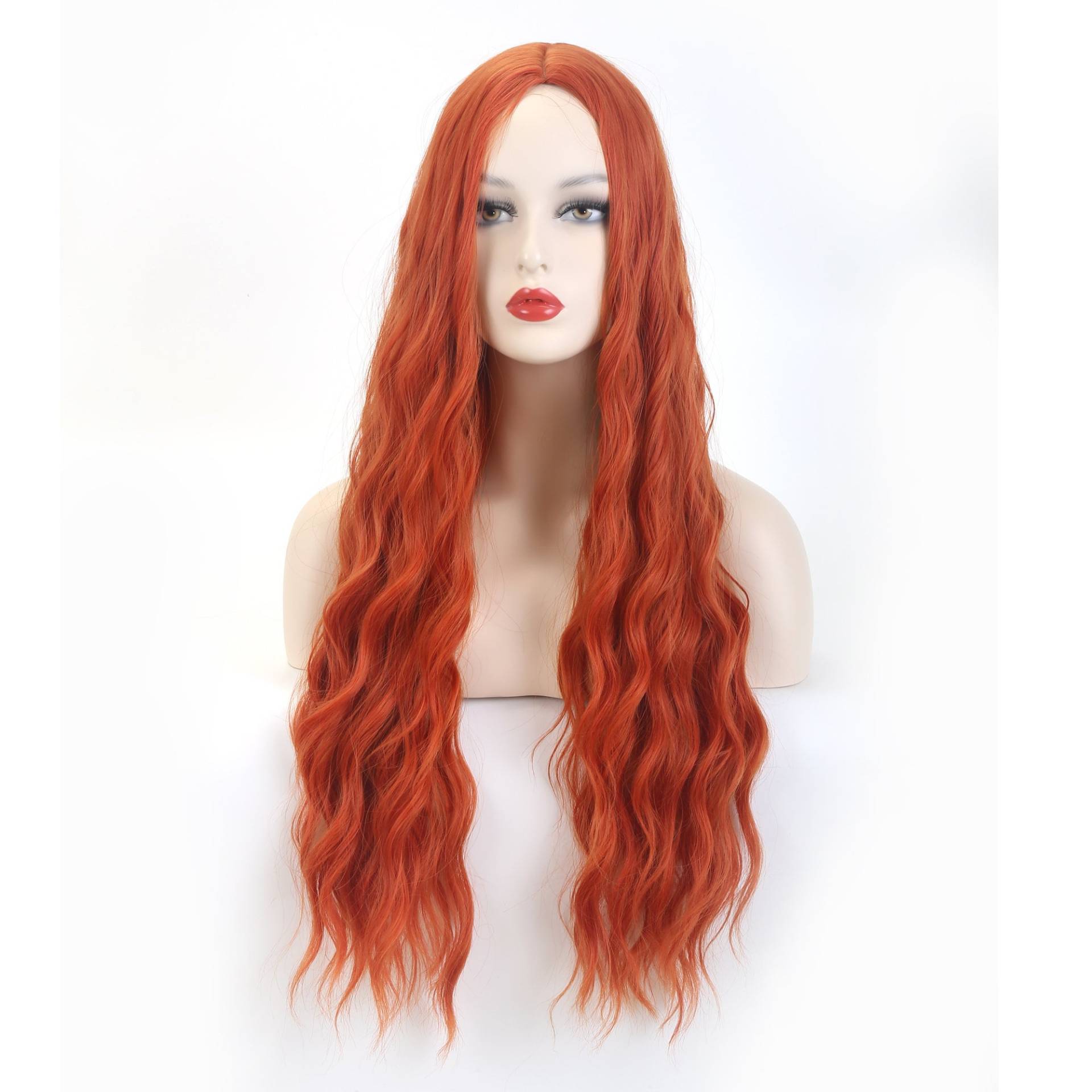 Ingwer Orange Perücke Lang Lockig, Loose Deep Wave Cosplay Perücke, Kostüm Für Halloween von Belezahair