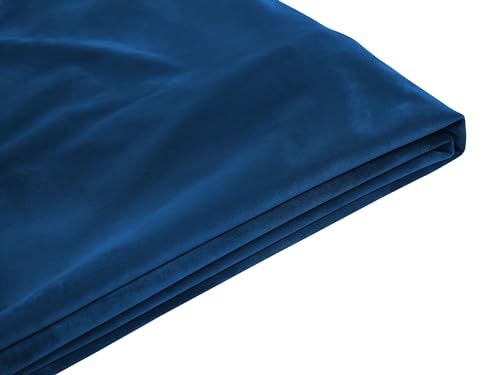 Abziehbarer Bezug für Bett FITOU Samtstoff dunkelblau 180 x 200 cm von Beliani