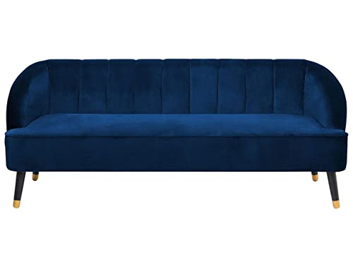 Beliani 3-Sitzer Sofa Samtstoff blau gesteppt mit hohen Füßen schwarz/Gold Alsvag Beliani 3-Sitzer Sofa Samtstoff blau gesteppt mit hohen Füßen schwarz/Gold Alsvag von Beliani