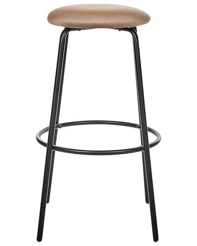 Beliani Barhocker 2er Set Samtstoff braun ohne Lehne mit Fußstützen Retro Design Morton Beliani Barhocker 2er Set Samtstoff braun ohne Lehne mit Fußstützen Retro Design Morton von Beliani