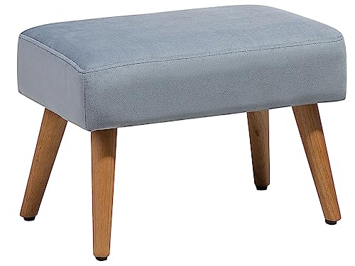 Beliani Eleganter Hocker in Grau Samtstoff Holzbeine modern Takoma Beliani Eleganter Hocker in Grau Samtstoff Holzbeine modern Takoma von Beliani
