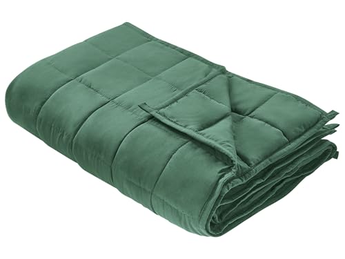 Beliani Gewichtsdecke mit Glasperlen kleine Kammern 135 x 200 cm 8 kg grün modern Nereid von Beliani
