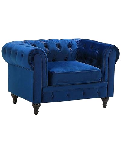 Beliani Klassischer Sessel im englischen Stil Samtstoff Marineblau Chesterfield Beliani Klassischer Sessel im englischen Stil Samtstoff Marineblau Chesterfield von Beliani