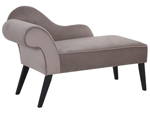 Beliani Moderne Bequeme Chaislongue linksseitig Samtstoff grau Biarritz Beliani Moderne Bequeme Chaislongue linksseitig Samtstoff grau Biarritz von Beliani