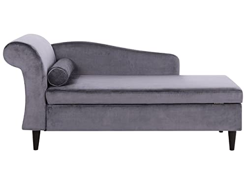 Beliani Moderne Chaiselongue angenehme Polsterung aus Samtstoff Dunkelgrau linksseitig Beliani Moderne Chaiselongue angenehme Polsterung aus Samtstoff Dunkelgrau linksseitig von Beliani