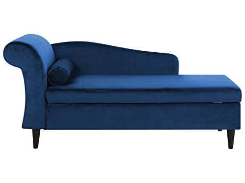 Beliani Moderne Chaiselongue mit angenehmer Polsterung aus Samtstoff in Marineblau Luiro Beliani Moderne Chaiselongue mit angenehmer Polsterung aus Samtstoff in Marineblau Luiro von Beliani