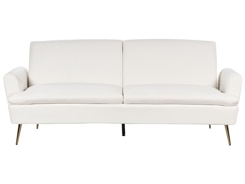 Beliani Moderner 3-Sitzer Sofa Samtstoff cremeweiß Vettre Beliani Moderner 3-Sitzer Sofa Samtstoff cremeweiß Vettre von Beliani