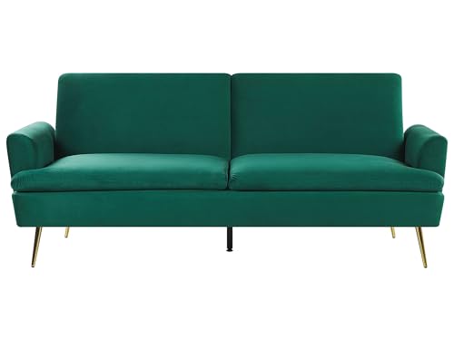 Beliani Moderner 3-Sitzer Sofa Samtstoff dunkelgrün Vettre von Beliani