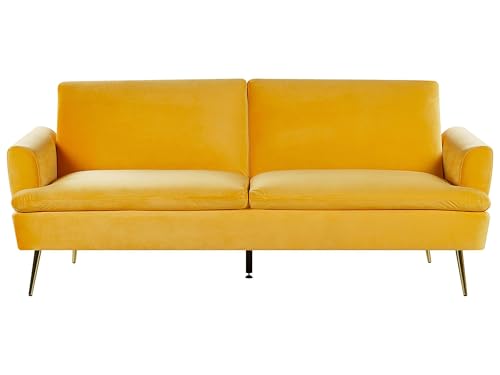 Beliani Moderner 3-Sitzer Sofa Samtstoff gelb Vettre Beliani Moderner 3-Sitzer Sofa Samtstoff gelb Vettre von Beliani