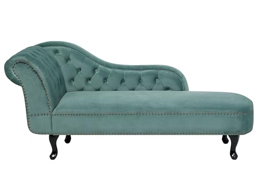 Beliani Retro Chaiselongue Samtstoff linksseitig mintgrün Nimes Beliani Retro Chaiselongue Samtstoff linksseitig mintgrün Nimes von Beliani