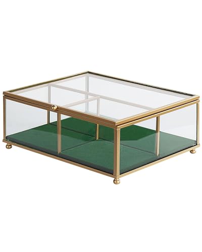 Beliani Schmuckkästchen Gold Glas Spiegel Optik Schmuckschatulle Saintes von Beliani