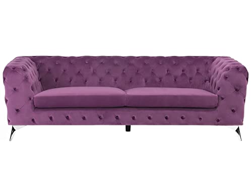 Beliani Klassisches Polstersofa Samtstoff Chesterfield Style violett Purpur Sotra Beliani Klassisches Polstersofa Samtstoff Chesterfield Style violett Purpur Sotra von Beliani