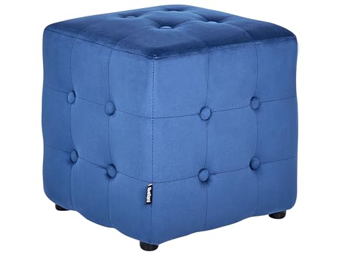 Beliani Stilvoller Hocker in Würfel Samtstoff Blau Wisconsin Beliani Stilvoller Hocker in Würfel Samtstoff Blau Wisconsin von Beliani