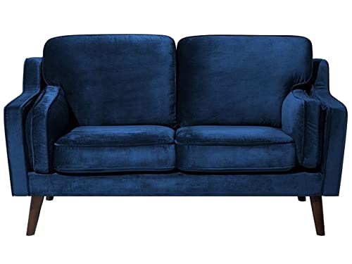 Beliani Trendy Sofa aus Samtstoff in Dunkelblau Polstersofa 2-Sitzer Lokka Beliani Trendy Sofa aus Samtstoff in Dunkelblau Polstersofa 2-Sitzer Lokka von Beliani