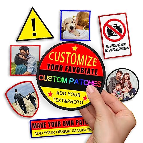 Benutzerdefinierter Aufnäher Namensaufnäher Personalisierter Logoaufnäher mit Bügel-/Näh-/Haken- und Schleifenrückseite fürJacke,Träger,Hut-50PCS von Beliver