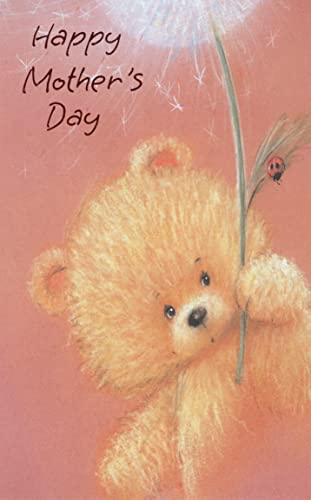 Bella Greetings Happy Mother's Day Karte – Teddybär hält einen Dandylion mit einem Marienkäfer – Special Mother's Day Thoughts are Being Sent Your Way, To Wish You Lots of Happiness on Your Special Day! von Bella Greetings