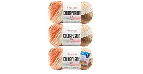 Premier Garn Colorfusion DK – 100 g – #3 leicht – 3er-Pack mit Bella's Crafts Maschenmarkierern (Neapolitanisch) von Bella's Crafts