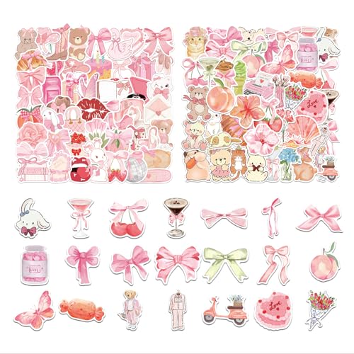 100 PCS Coquette Pink Bows Vintage Ästhetische Sticker – Pinker Bär, Graffiti, Wasserflaschen, Laptop, Handy, Gitarre 100 PCS Coquette Pink Bows Vintage Ästhetische Sticker – Pinker Bär, Graffiti, Wasserflaschen, Laptop, Handy, Gitarre von BellaBlend