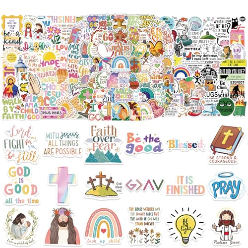 200 Stück Inspirierende Christliche Aufkleber – Bibelverse & Jesus-Sticker für Wasserflaschen, Laptops, Tagebücher – Wasserdichte Glaubensdekore für Sonntagsschule, Kinder & Erwachsene 200 Stück Inspirierende Christliche Aufkleber – Bibelverse & Jesus-Sticker für Wasserflaschen, Laptops, Tagebücher – Wasserdichte Glaubensdekore für Sonntagsschule, Kinder & Erwachsene von BellaBlend