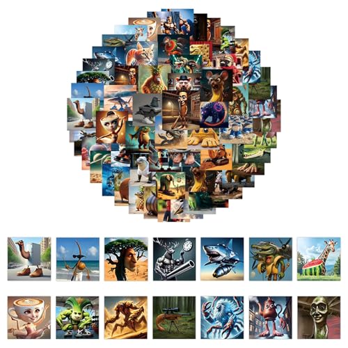 63PCS Tung Tung Tung Sahur Sticker – Italienische Brainrot-Aufkleber für Wasserflaschen, Laptops, Skateboards & mehr von BellaBlend