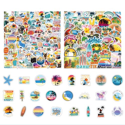 Sommer-Themen-Sticker-Pack für Kinder, Teens & Erwachsene – 120 Niedliche Sommer- und Strand-Sticker für Wasserflaschen, Tagebücher & Scrapbooks, Wasserdichte Aufkleber für Laptop, Koffer, Sommer-Themen-Sticker-Pack für Kinder, Teens & Erwachsene – 120 Niedliche Sommer- und Strand-Sticker für Wasserflaschen, Tagebücher & Scrapbooks, Wasserdichte Aufkleber für Laptop, Koffer, von BellaBlend