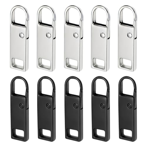 10 Stück Metall Reißverschluss-Anhänger, Abnehmbare Zipper Pulls Ersatzteile - Reißverschluss Reparaturset für Kleidung, Jeans, Taschen, Rucksäcke & Koffer 10 Stück Metall Reißverschluss-Anhänger, Abnehmbare Zipper Pulls Ersatzteile - Reißverschluss Reparaturset für Kleidung, Jeans, Taschen, Rucksäcke & Koffer von BellaGesundheit