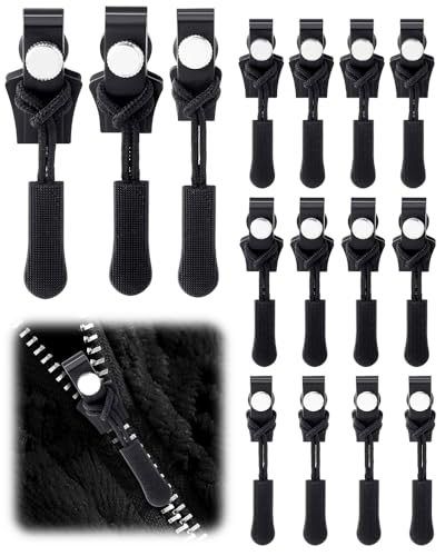 Reißverschluss Reparatur Kit, 15 Stück Reißverschluss Slider Ersatz, verstellbarer Reißverschluss Pull Fixer Set für Jacken, Taschen, Gepäck, Zelte und Bekleidungszubehör von BellaGesundheit