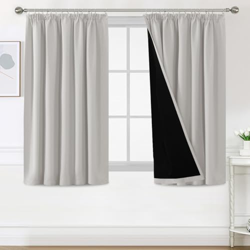 BellaHills 100% Vorhang Blickdicht mit Kräuselband 2er Set H145 x B140 cm Thermovorhang Kälteschutz Kurze Gardinen Verdunkelung Doppellagige Verdunklugsvorhänge, Pumice Stone BellaHills 100% Vorhang Blickdicht mit Kräuselband 2er Set H145 x B140 cm Thermovorhang Kälteschutz Kurze Gardinen Verdunkelung Doppellagige Verdunklugsvorhänge, Pumice Stone von BellaHills