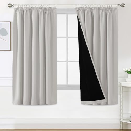 BellaHills 100% Vorhang Blickdicht mit Kräuselband 2er Set H175 x B140 cm Thermovorhang Kälteschutz Kurze Gardinen Verdunkelung Doppellagige Verdunklugsvorhänge, Pumice Stone BellaHills 100% Vorhang Blickdicht mit Kräuselband 2er Set H175 x B140 cm Thermovorhang Kälteschutz Kurze Gardinen Verdunkelung Doppellagige Verdunklugsvorhänge, Pumice Stone von BellaHills