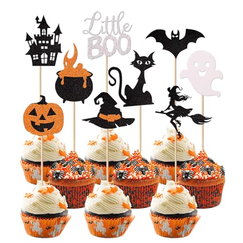 18 Stücke Kuchen Deko Halloween, Cupcake Toppers Happy Halloween, Kuchen Deko für Cupcake Dekorationen, Kürbis Kuchen Dekorationen 18 Stücke Kuchen Deko Halloween, Cupcake Toppers Happy Halloween, Kuchen Deko für Cupcake Dekorationen, Kürbis Kuchen Dekorationen von Bellabon