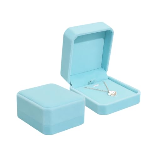 Bellabon Samt Schmuckschatullen für Halsketten, Samt Schmuck Ringbox, Halskette Anhänger Armband Display Box, 70x85x39MM für Hochzeit, Geburtstag Valentinstag von Bellabon