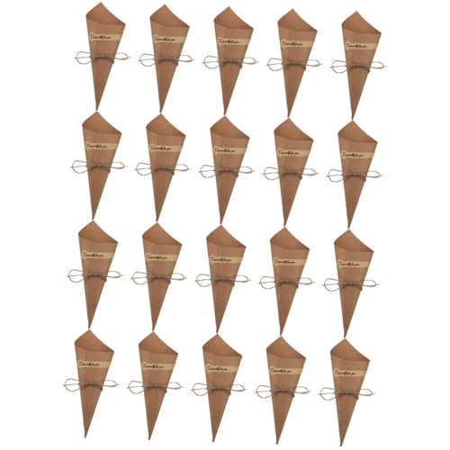 Hochzeit Konfetti Kegel, 50 Stück Vintage Kraftpapier Kegel mit Hanfseilen Aufkleber Hochzeit, Konfetti Blütenblätter Candy Schokoladen Partydekoration Hochzeit Konfetti Kegel, 50 Stück Vintage Kraftpapier Kegel mit Hanfseilen Aufkleber Hochzeit, Konfetti Blütenblätter Candy Schokoladen Partydekoration von Bellabon