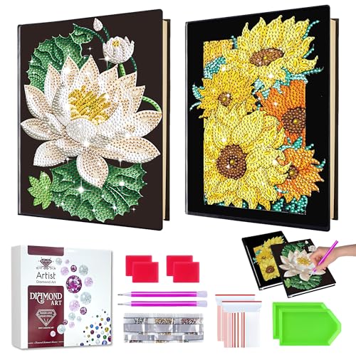 Bellatoi 2 Stücks Diamond Painting Notizbuch, Diamant Painting Kinder A5 Notizbuch Blumen, Bastelset Spielzeug Mädchen5-10+ Jahre, ab 5+ Jahre Geburtstag sgeschenk für Mädchen Tagebuch Geschenkideen Bellatoi 2 Stücks Diamond Painting Notizbuch, Diamant Painting Kinder A5 Notizbuch Blumen, Bastelset Spielzeug Mädchen5-10+ Jahre, ab 5+ Jahre Geburtstag sgeschenk für Mädchen Tagebuch Geschenkideen von Bellatoi