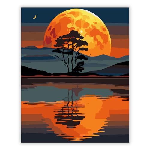 Bellatoi Malen Nach Zahlen Erwachsene Landschaft, DIY Handgemalt Ölgemälde Leinwand für Anfänger, Malen Nach Zahlen Landschaft für Heimdekoration, Paint by Numbers 40X50 CM (Ohne Rahmen) von Bellatoi