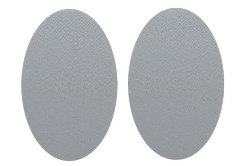 2 TLG. Set: ovaler Flicken - hell grau 9,5 cm * 15,5 cm Bügelbild Aufnäher Applikation Flicken Uni von Belldessa