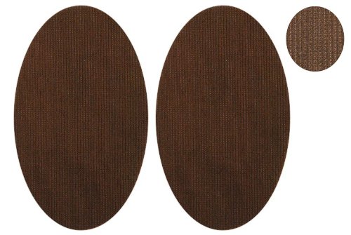 2 tlg. Set: ovaler Flicken - braun Cord 9,5 cm * 16 cm Bügelbild Aufnäher Applikation Cordflicken von Belldessa