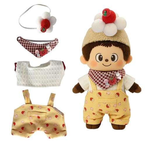 BelleFlair Charmante Vichykaro-Latzhose Kleidung für Vinyl Plush Toy Keychain Puppen 15/17 cm, Kopfschmuck & Unterziehshirt & Latzhose, Outfit Zubehör für Vinyl Plush Toys Blind Box BelleFlair Charmante Vichykaro-Latzhose Kleidung für Vinyl Plush Toy Keychain Puppen 15/17 cm, Kopfschmuck & Unterziehshirt & Latzhose, Outfit Zubehör für Vinyl Plush Toys Blind Box von BelleFlair