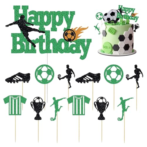 BelleVive 13 Stück Fußball-Kuchendekorationen, Geburtstagskuchenaufsätze, Kinderfußballfigur-Kuchenaufsatz Geburtstag für Geburtstagsfeier, Fußball-Sportthema Geburtstagspartyzubehör BelleVive 13 Stück Fußball-Kuchendekorationen, Geburtstagskuchenaufsätze, Kinderfußballfigur-Kuchenaufsatz Geburtstag für Geburtstagsfeier, Fußball-Sportthema Geburtstagspartyzubehör von BelleVive