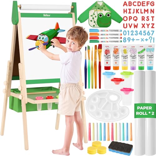 Belleur All-in-One Staffelei für Kinder mit 2 Papierrollen, Deluxe-Zubehör, Verstellbares Magnetisches Doppelseitiges Kindertafel mit Kreide und Magnet, Tafel für Kinder 2-8 Jahren Belleur All-in-One Staffelei für Kinder mit 2 Papierrollen, Deluxe-Zubehör, Verstellbares Magnetisches Doppelseitiges Kindertafel mit Kreide und Magnet, Tafel für Kinder 2-8 Jahren von Belleur