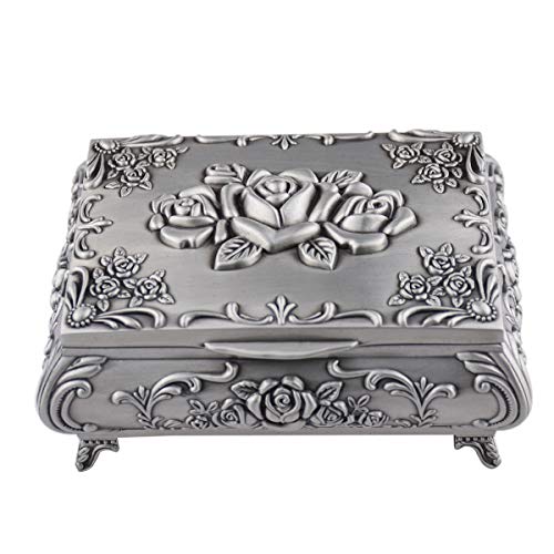 Belons Rose Rechteck Schmuckkästchen Schmuckdose Ringe Ohrringe Ketten Schmuckschatulle Zinklegierung Schmuckbox für Damen Mädchen, Mittel Belons Rose Rechteck Schmuckkästchen Schmuckdose Ringe Ohrringe Ketten Schmuckschatulle Zinklegierung Schmuckbox für Damen Mädchen, Mittel von Belons