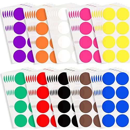 480 Stück Klebepunkte 50mm Runde Punktaufkleber Etiketten Markierungspunkte Selbstklebende Farbige Punkten für Farbcodierung(10 Farben) von Belugsin