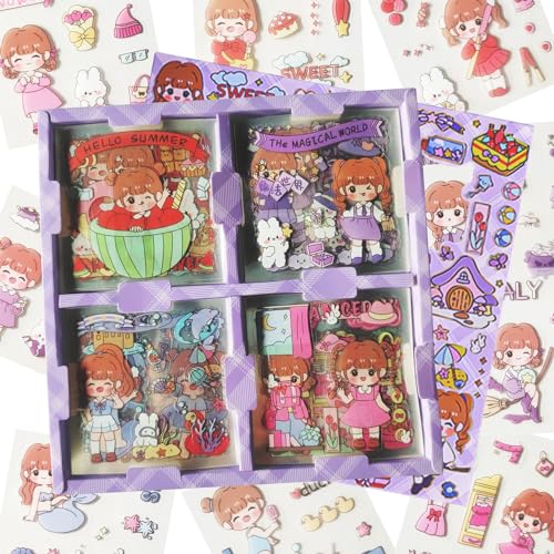 Belugsin 100 Blatt Kawaii Cartoon Mädchen Aufkleber Set Mini Figur Sticker Kawaii Stickers Aesthetic Süße Bullet Journal Aufkleber für DIY Scrapbooking Sticker Zubehör Belugsin 100 Blatt Kawaii Cartoon Mädchen Aufkleber Set Mini Figur Sticker Kawaii Stickers Aesthetic Süße Bullet Journal Aufkleber für DIY Scrapbooking Sticker Zubehör von Belugsin