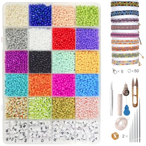 Belugsin 3mm Perlen für Armbänder 21 Farbe Bunte Glasperlen zum Auffädeln 10000 Stück Mini Perlenset Charm Kit mit Buchstabenperlen Armbänder Selber Machen Perlen Set für DIY Bracelet Making Kit Belugsin 3mm Perlen für Armbänder 21 Farbe Bunte Glasperlen zum Auffädeln 10000 Stück Mini Perlenset Charm Kit mit Buchstabenperlen Armbänder Selber Machen Perlen Set für DIY Bracelet Making Kit von Belugsin