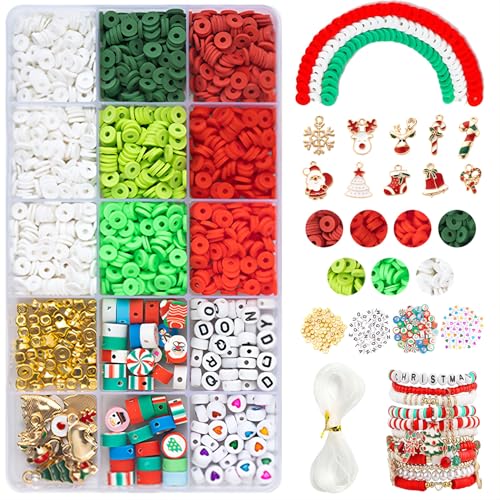 Perlen Weihnachten 2200 Stück Weihnachten Perlen für Armbänder mit Buchstaben Perlen Liebesperlen und DIY Charms Ahänger Anhänger Weihnachten Bastelset für Halskette Armband Ohrringe Perlen Weihnachten 2200 Stück Weihnachten Perlen für Armbänder mit Buchstaben Perlen Liebesperlen und DIY Charms Ahänger Anhänger Weihnachten Bastelset für Halskette Armband Ohrringe von Belugsin
