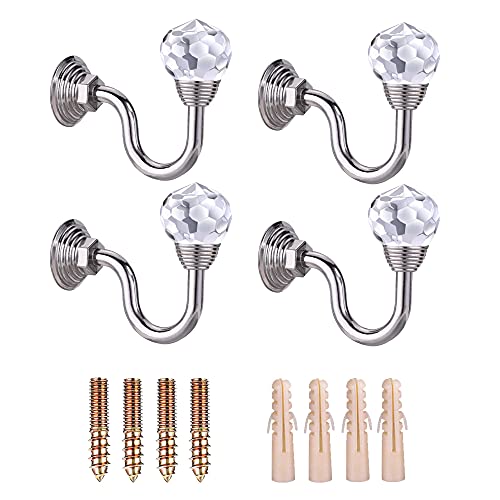 Belvanr Kristall Vorhanghalter 4 Stück Kristall Wand Montiert Vorhang Holdbacks Metall Vorhang Raffhalter Haken Wand Montage Haken Vorhang Raffhalter Wandhakenfür Rückhalte Gardinen,Silber Belvanr Kristall Vorhanghalter 4 Stück Kristall Wand Montiert Vorhang Holdbacks Metall Vorhang Raffhalter Haken Wand Montage Haken Vorhang Raffhalter Wandhakenfür Rückhalte Gardinen,Silber von Belvanr
