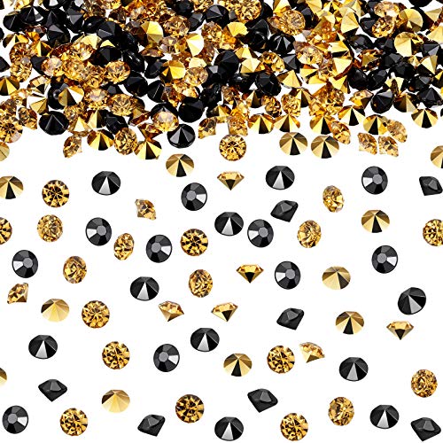 Transparente Hochzeits-Streudekoration, 10.000 Acryl-Kristalle, Diamanten, Strasssteine für Tischdekoration, Hochzeit, Brautparty, Vasenperlen (Gold und Schwarz, 4 mm) Transparente Hochzeits-Streudekoration, 10.000 Acryl-Kristalle, Diamanten, Strasssteine für Tischdekoration, Hochzeit, Brautparty, Vasenperlen (Gold und Schwarz, 4 mm) von Bememo