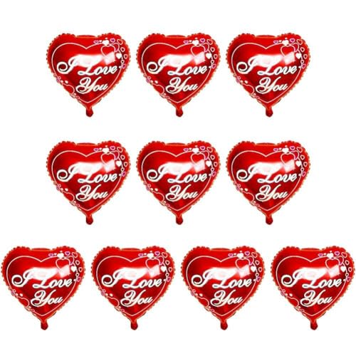 10 Stück Rote Herzfolienballons Happy Valentines Day Herz Helium Hochzeit Party 18 Zoll von Bemvp