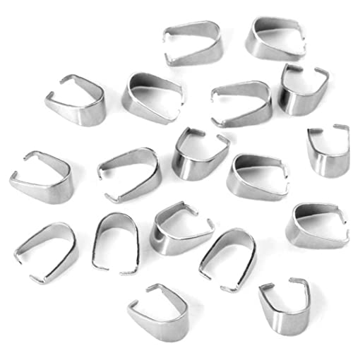 100 Teile/Los Edelstahl Silber Anhänger Pinch Bail Clipps Halskette Haken Klammern Stecker Für Schmuckherstellung von Bemvp