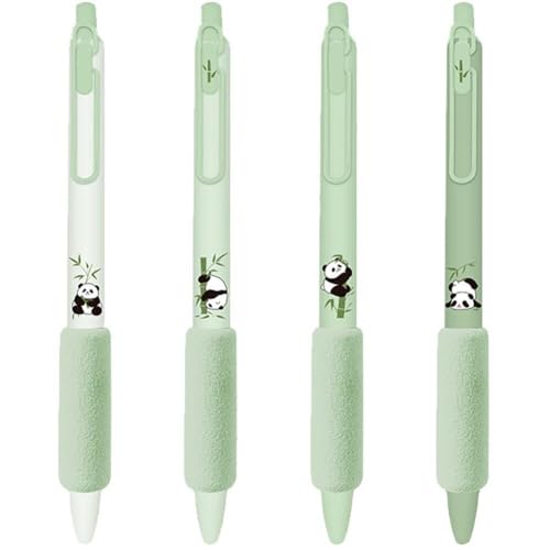 4 Stück Gel-tintenstifte, Cartoon-panda-gelstift, Einziehbare Stifte, Niedlicher Tierstift, 0,5 Mm Kugelschreiber, Büro- Und Schulbedarf von Bemvp