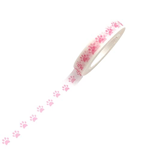 Bemvp 1 Stücke 10m * 8mm Rosa Farbige Washi Tape Pastell Hund Footprint Muster Dekorative Klebeband Masking Papierbänder von Bemvp